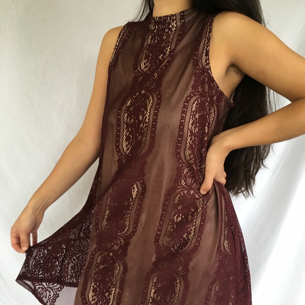 Maroon Lacey Dress